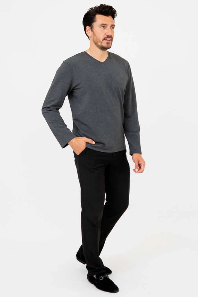 Adam Long Sleeve, Graphite, Bamboo - Image 4