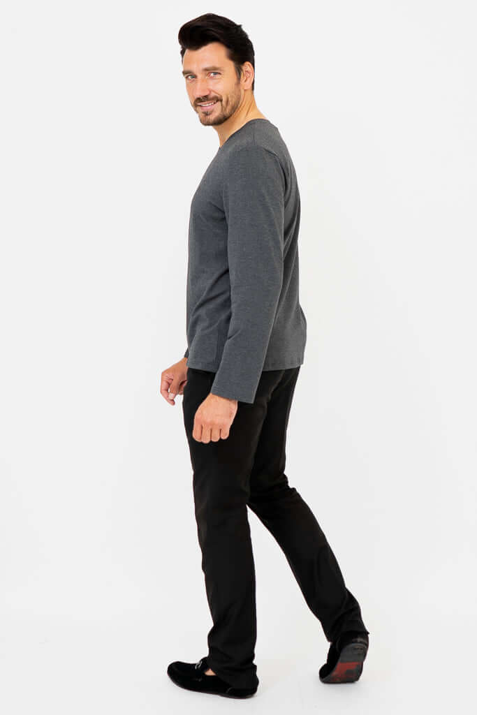 Adam Long Sleeve, Graphite, Bamboo - Image 6