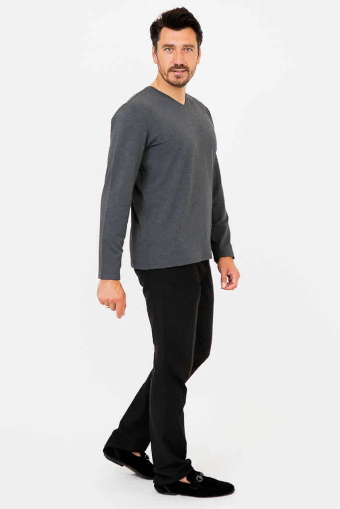 Adam Long Sleeve, Graphite, Bamboo - Image 7