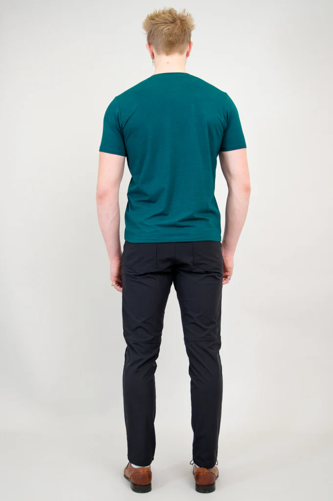 Adam Short Sleeve Shirt, Teal, Bamboo - Image 12