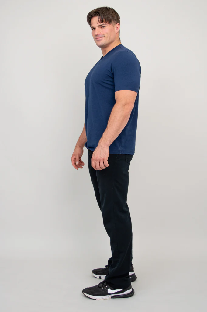Adam Short Sleeve Shirt, Indigo, Bamboo - Image 2