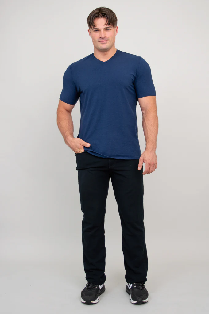 Adam Short Sleeve Shirt, Indigo, Bamboo - Image 5