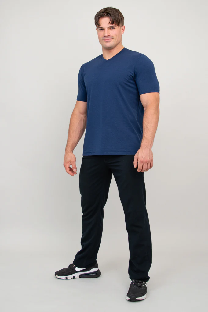 Adam Short Sleeve Shirt, Indigo, Bamboo - Image 7