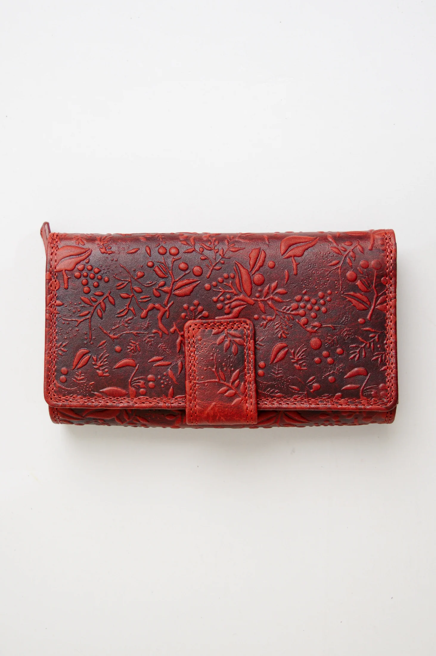 Adrian Klis 100 Flower Wallet, Red, Leather - Image 4
