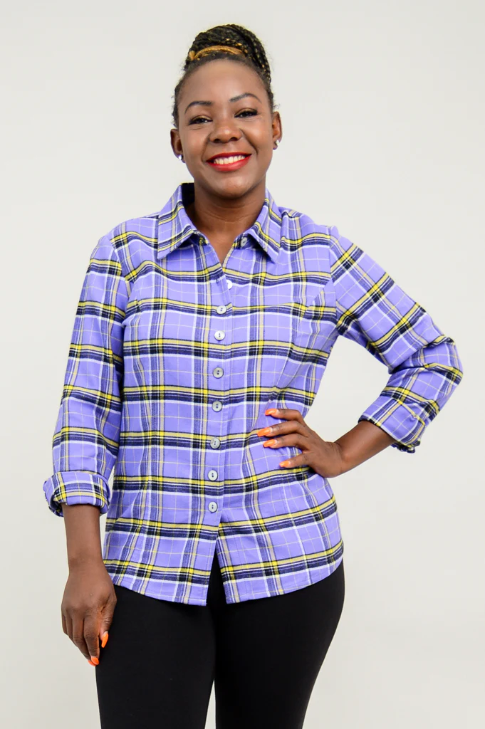 Alexis Top, Comfrey Plaid, Cotton Flannel - Final Sale