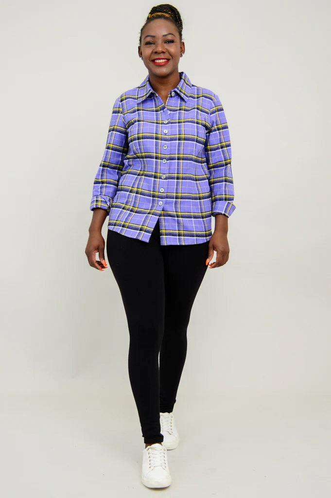 Alexis Top, Comfrey Plaid, Cotton Flannel - Final Sale - Image 4