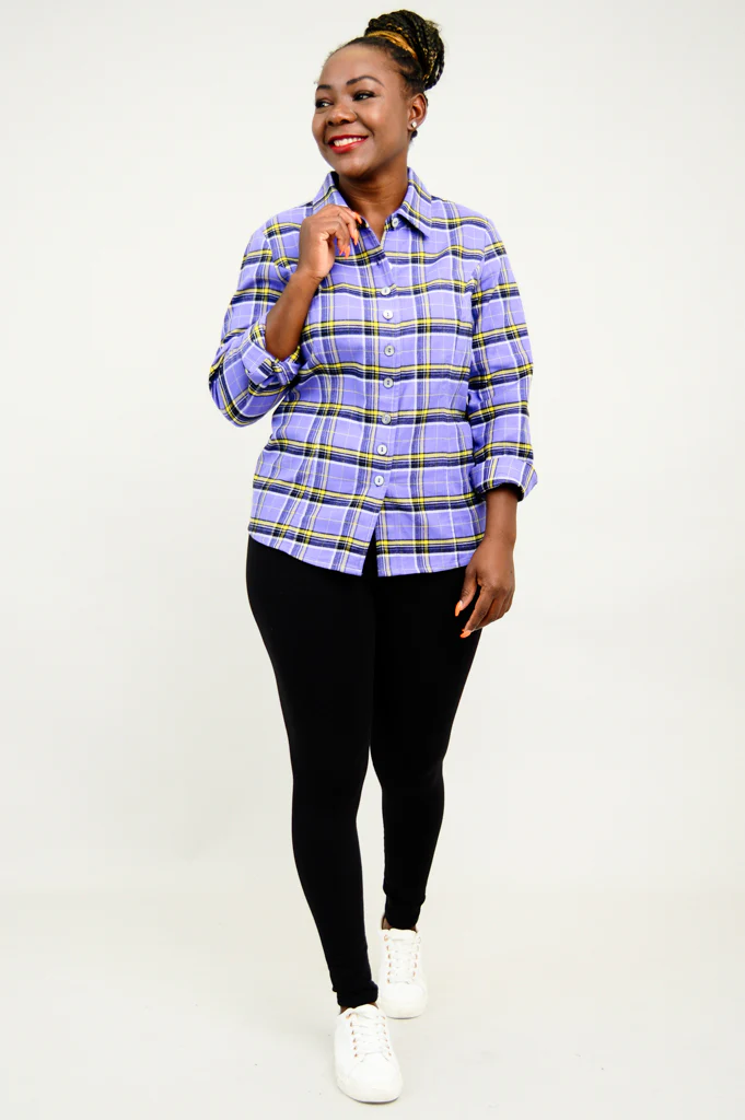 Alexis Top, Comfrey Plaid, Cotton Flannel - Final Sale - Image 5