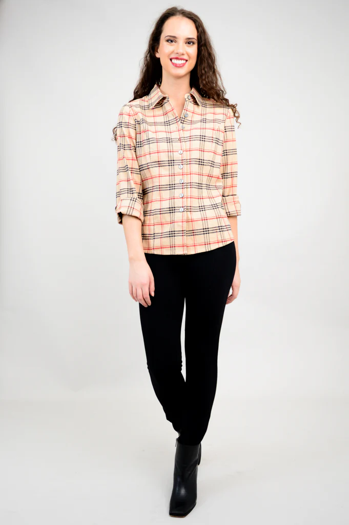 Alexis Top, Retro Plaid, Cotton Flannel - Final Sale - Image 6