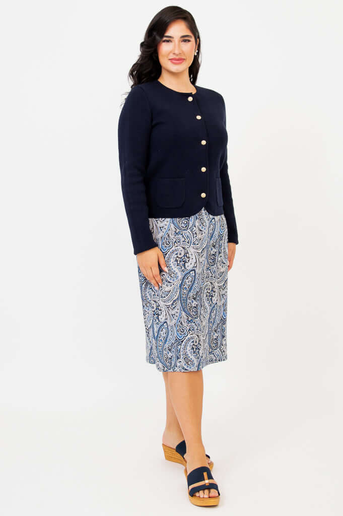 Amira Sweater, Navy, Cotton - Final Sale - Image 3