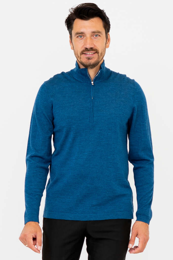 Andrew Sweater, Blue Peri, Merino Wool - Image 2