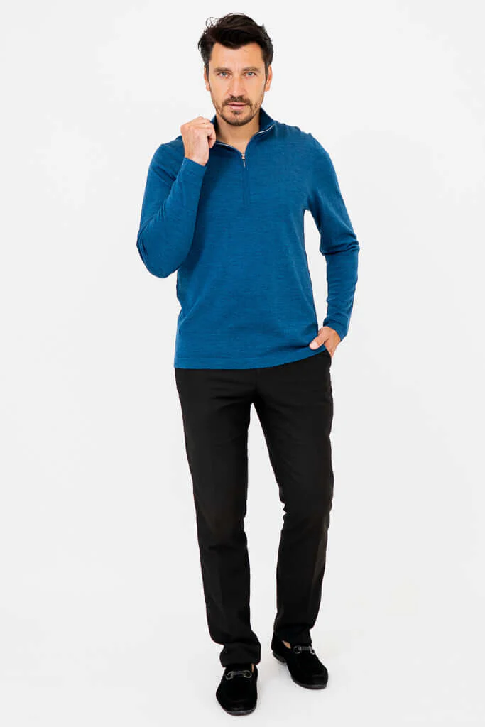 Andrew Sweater, Blue Peri, Merino Wool - Image 4