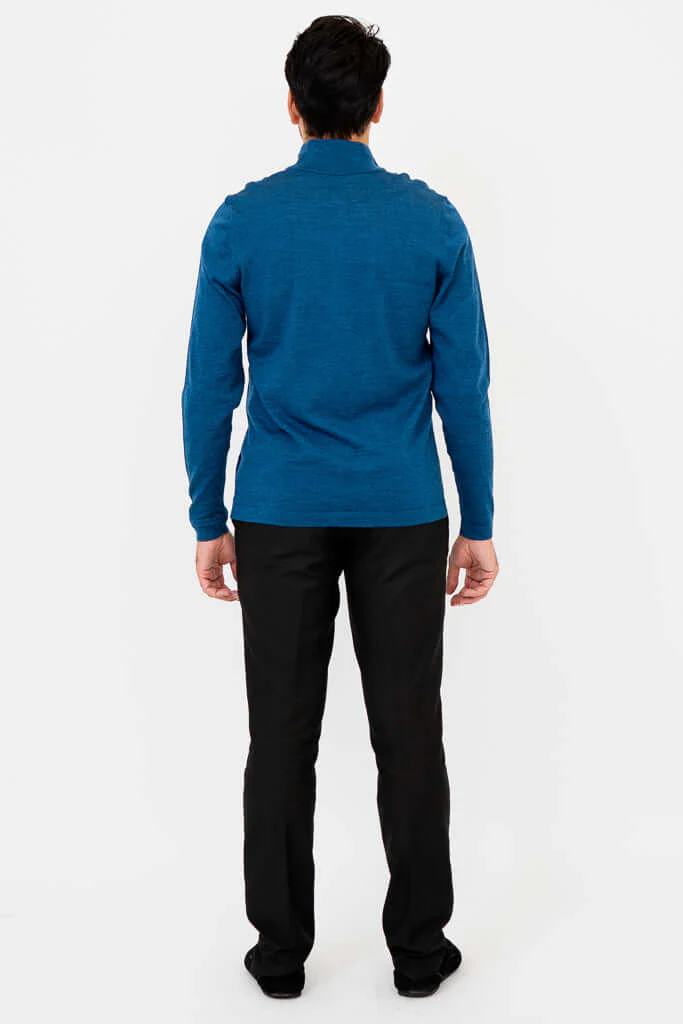 Andrew Sweater, Blue Peri, Merino Wool - Image 5