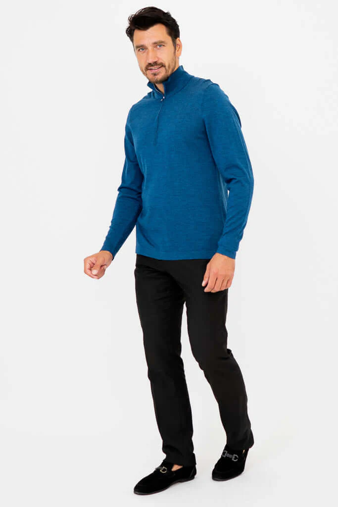 Andrew Sweater, Blue Peri, Merino Wool - Image 6