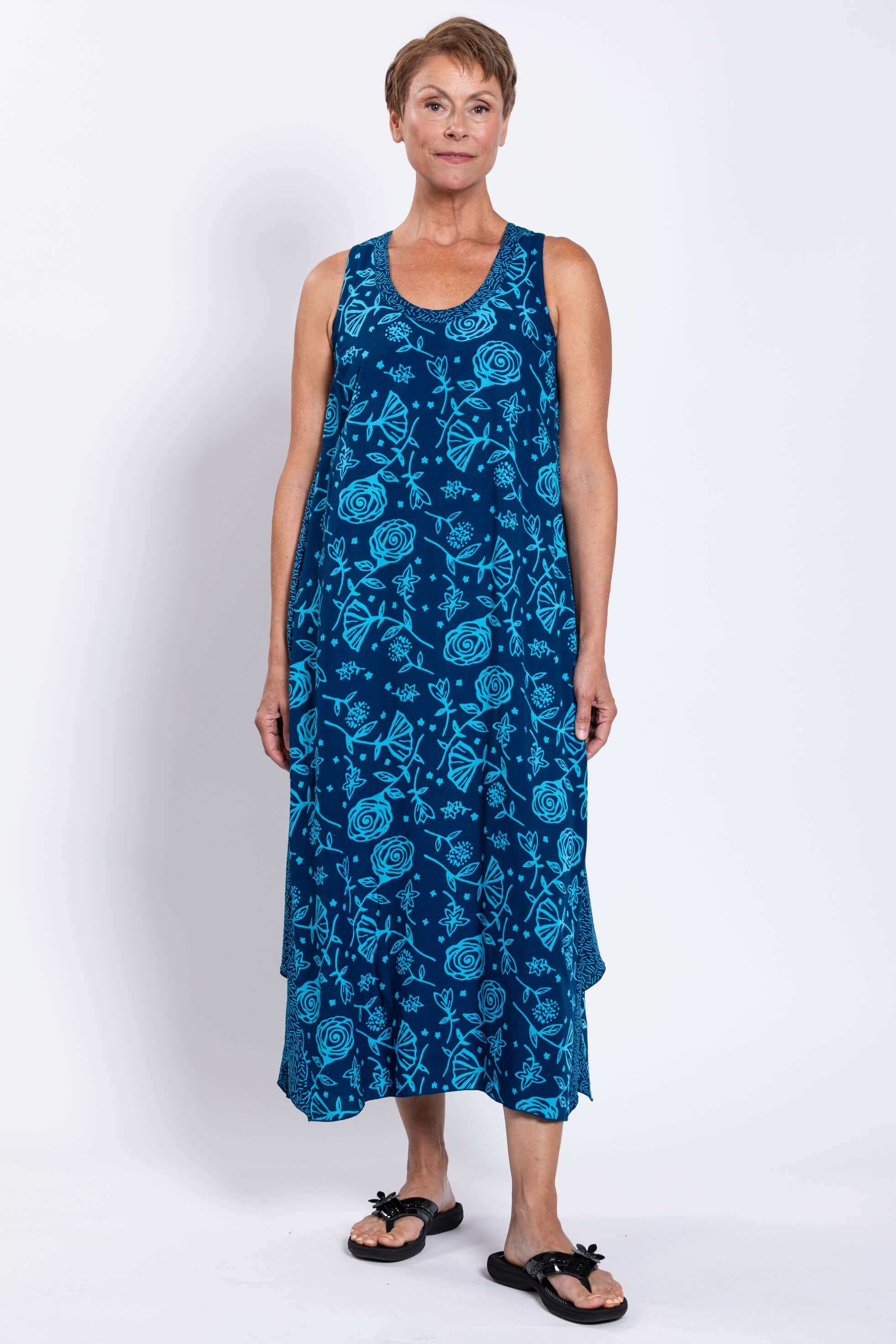 Ari Dress, Indigo Floral - Image 2