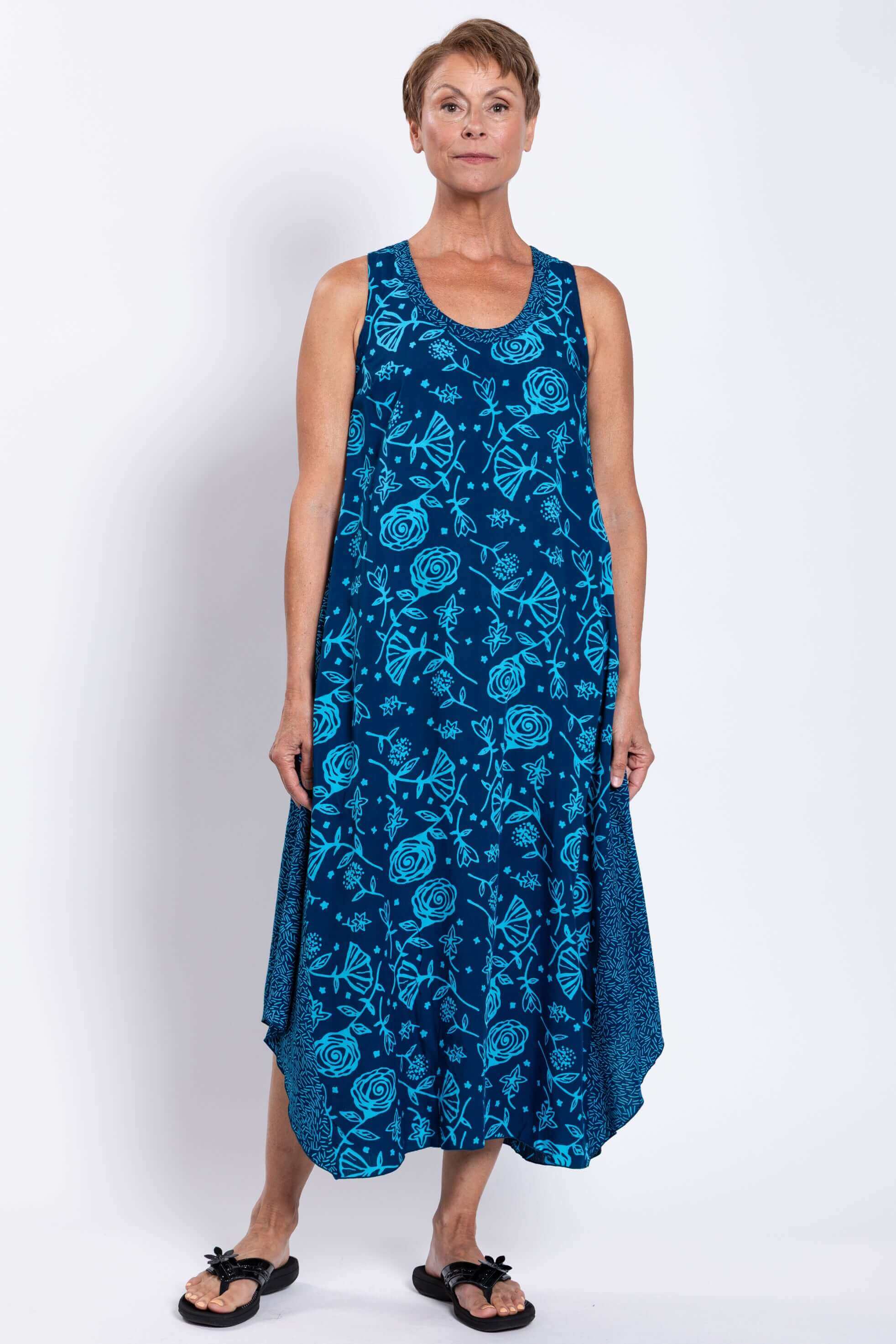 Ari Dress, Indigo Floral - Image 3