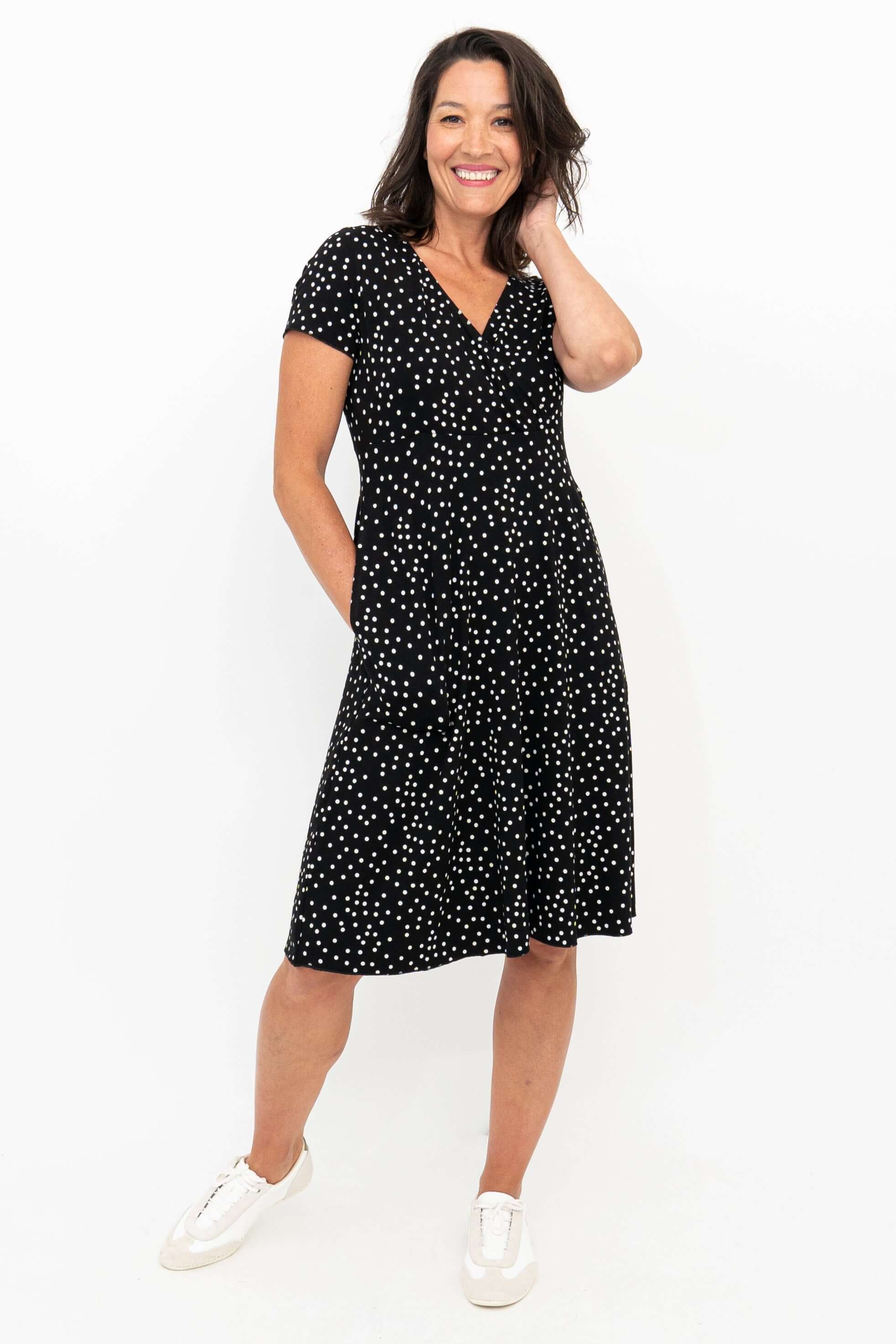 Aurora Dress, Polka, Bamboo - Image 2
