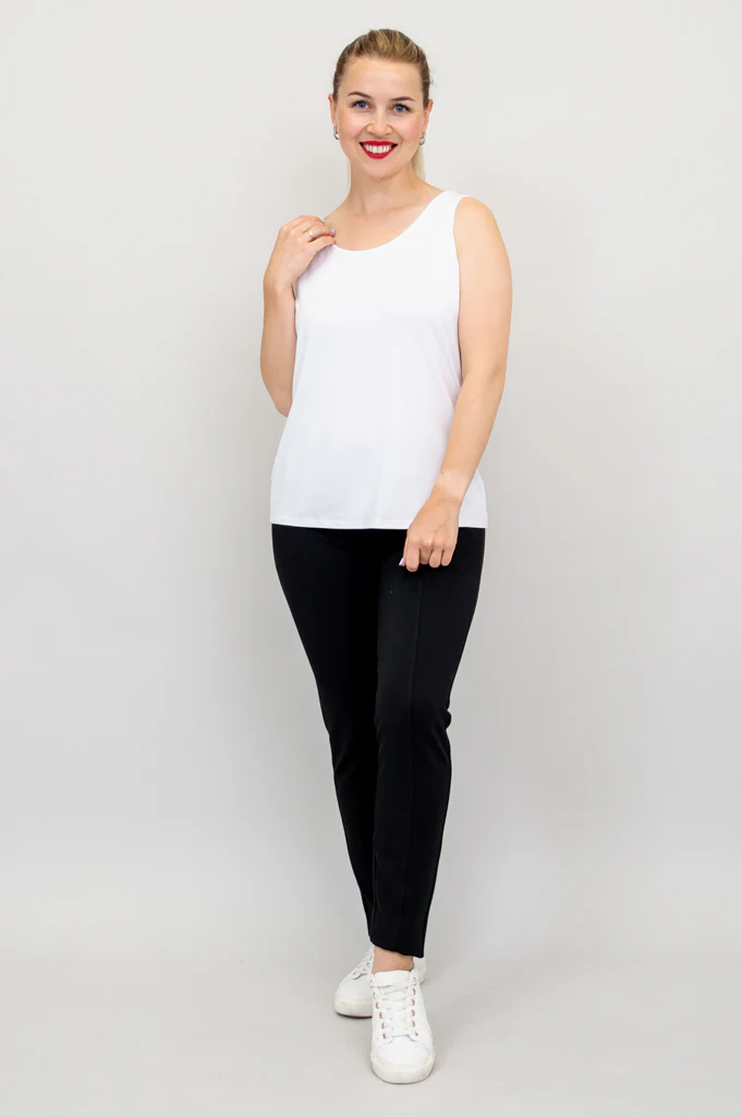 Avalon Tank, White, Bamboo - Image 4