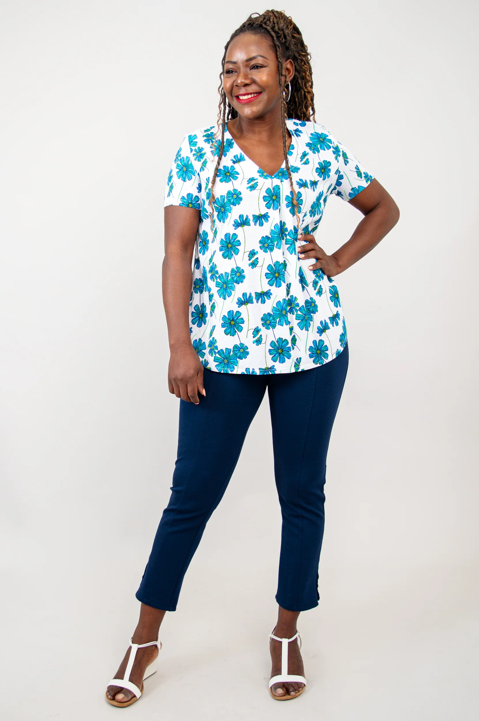 Bailey S/S Top, Aster, Linen Bamboo - Final sale - Image 2