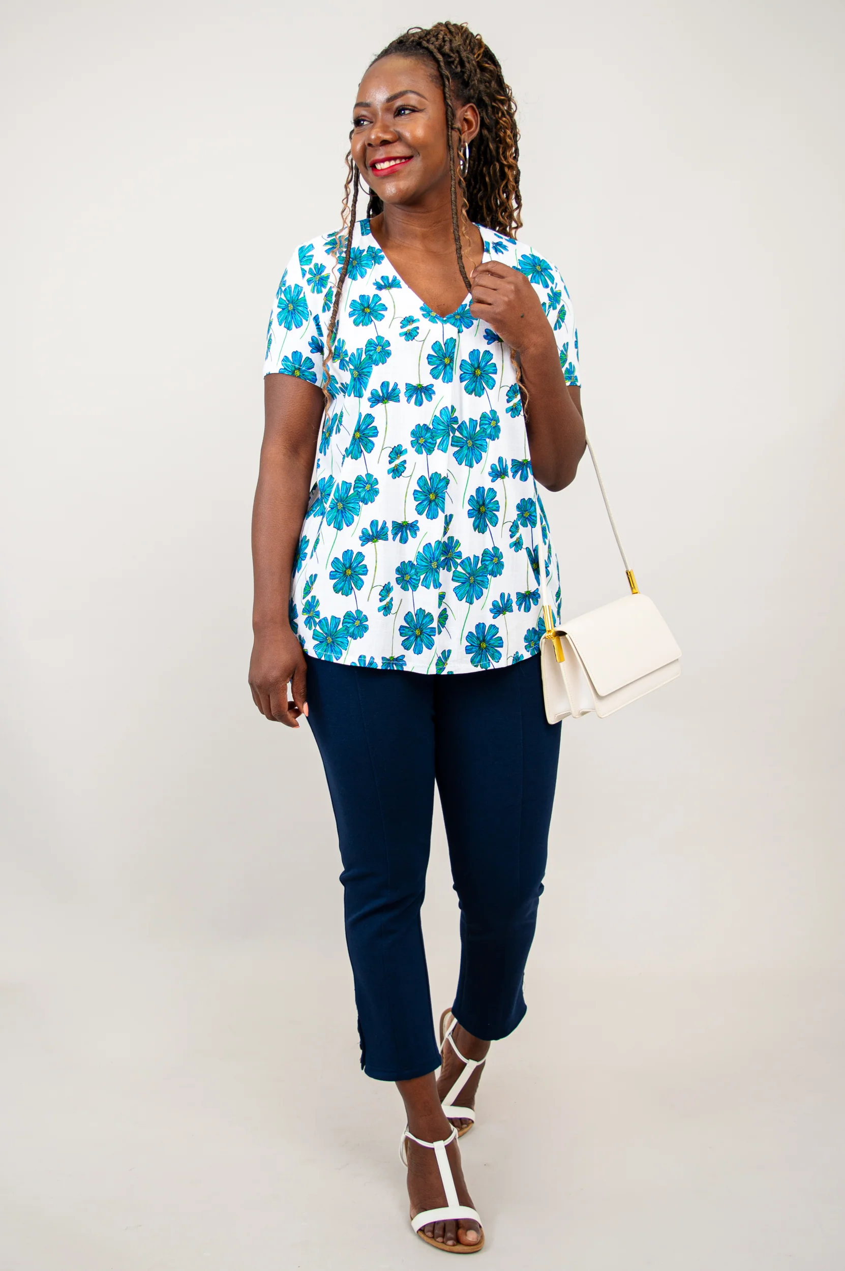 Bailey S/S Top, Aster, Linen Bamboo - Final sale - Image 4