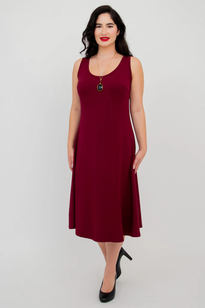 Becca Dress, Burgundy, Bamboo - Image 2