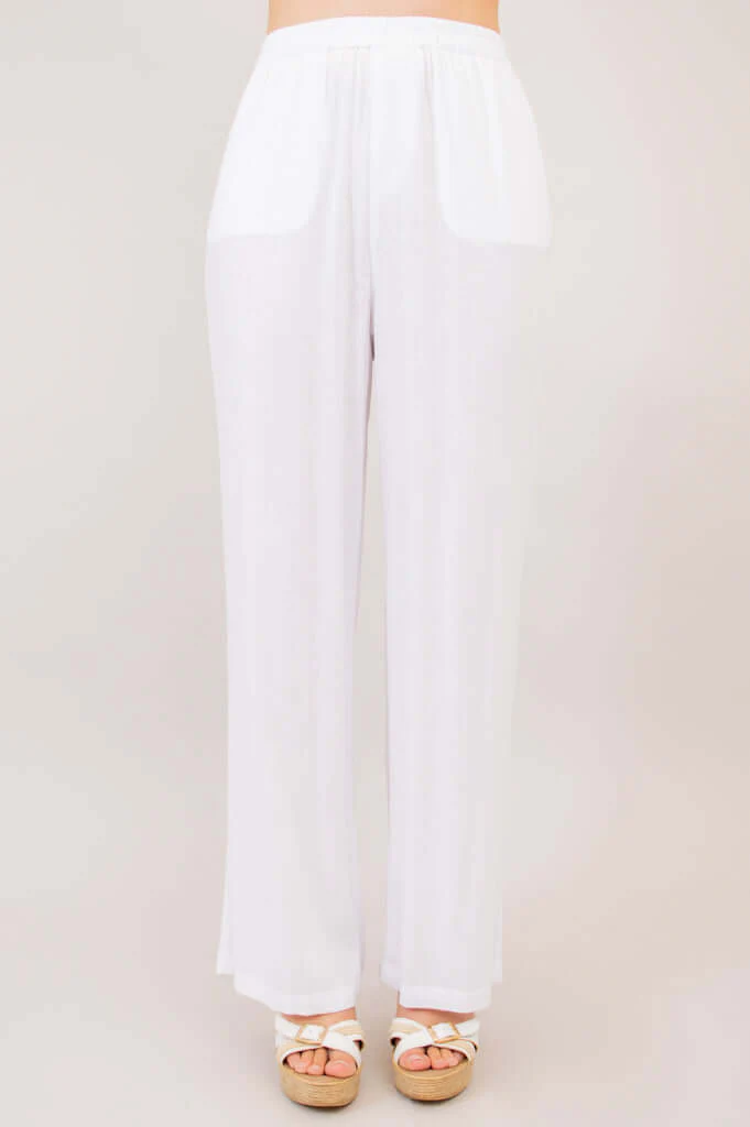 Bella Pant, White, Linen Bamboo - Image 3