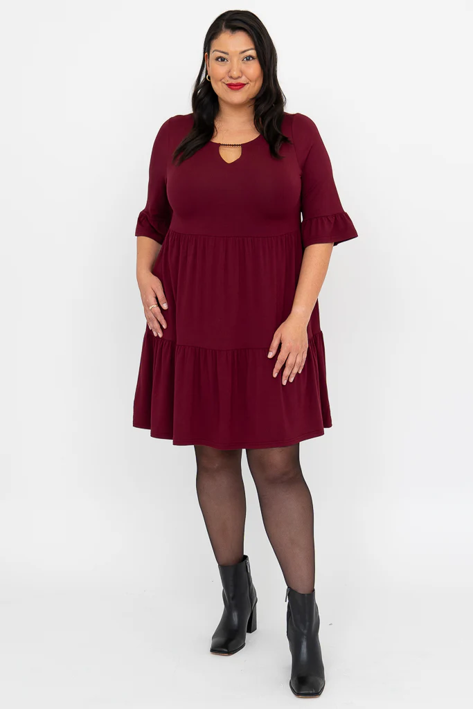 Bernadette Dress, Burgundy, Bamboo - Final Sale - Image 2