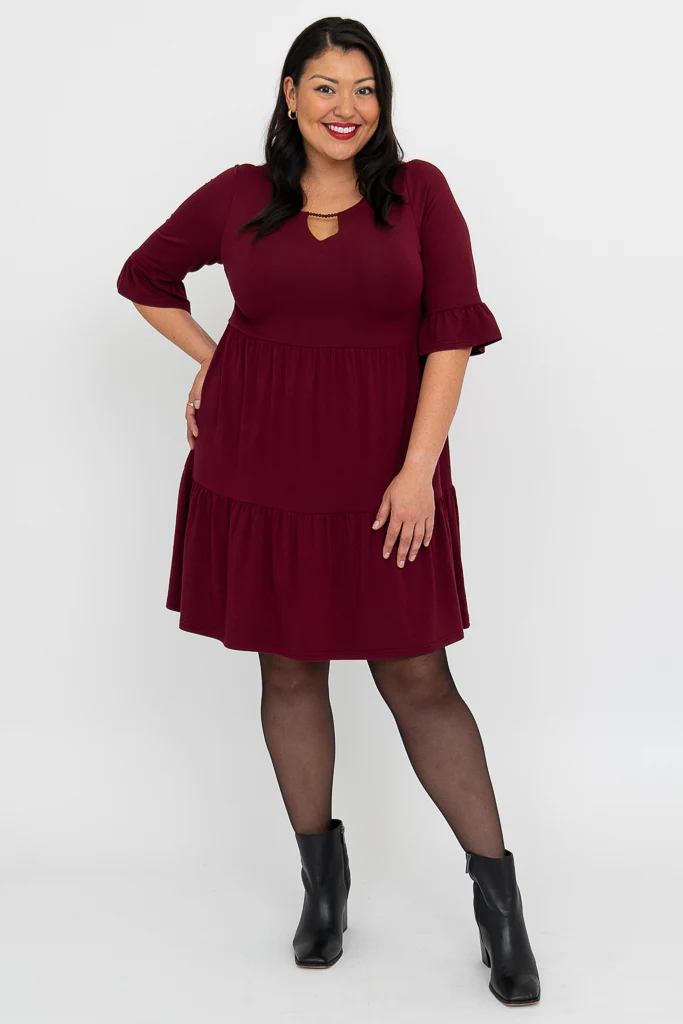 Bernadette Dress, Burgundy, Bamboo - Final Sale - Image 4