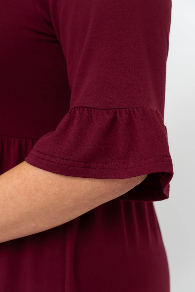 Bernadette Dress, Burgundy, Bamboo - Final Sale - Image 5
