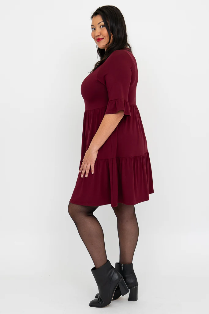 Bernadette Dress, Burgundy, Bamboo - Final Sale - Image 7