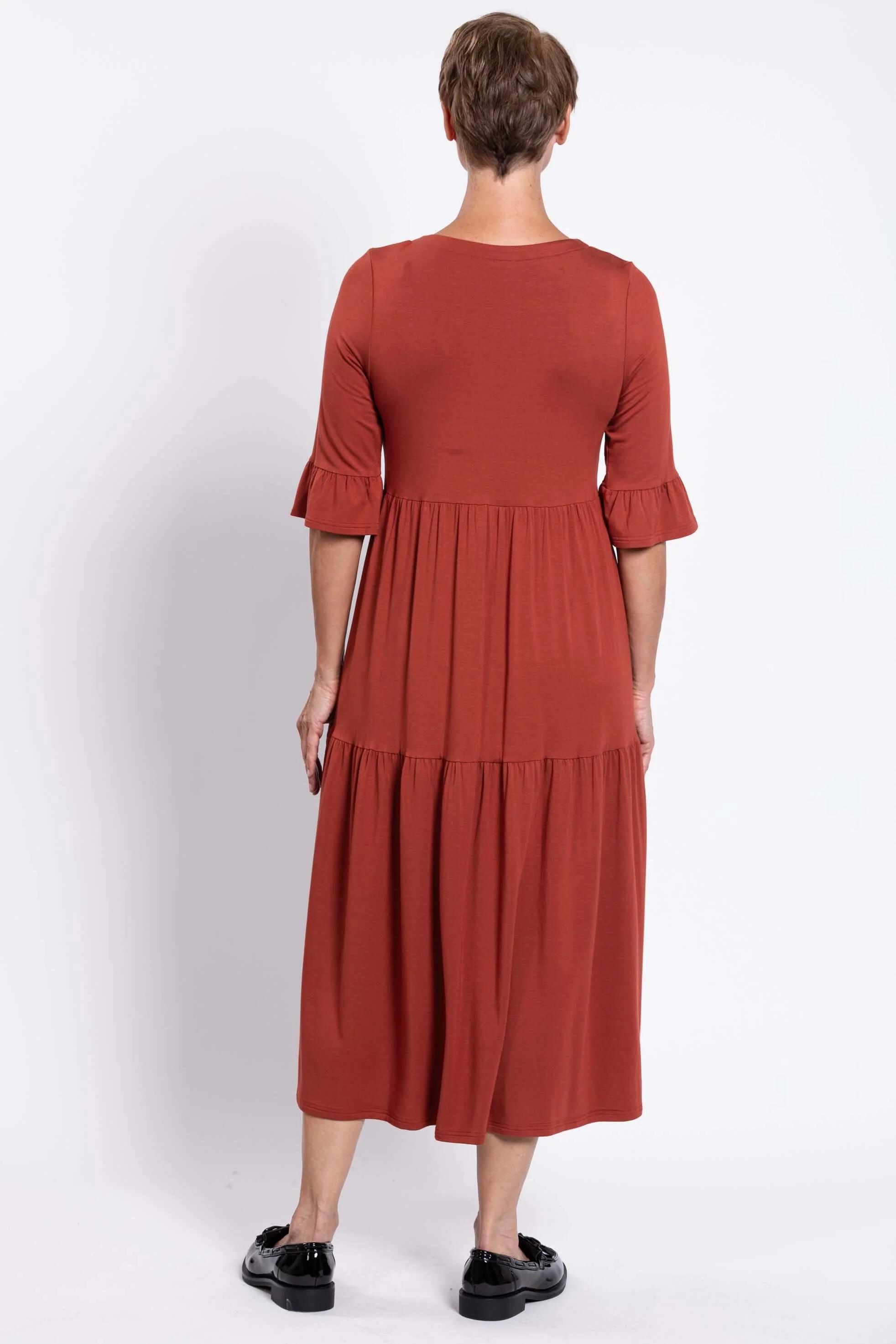 Bernadette Long Dress, Cuprum, French Terry - Image 5