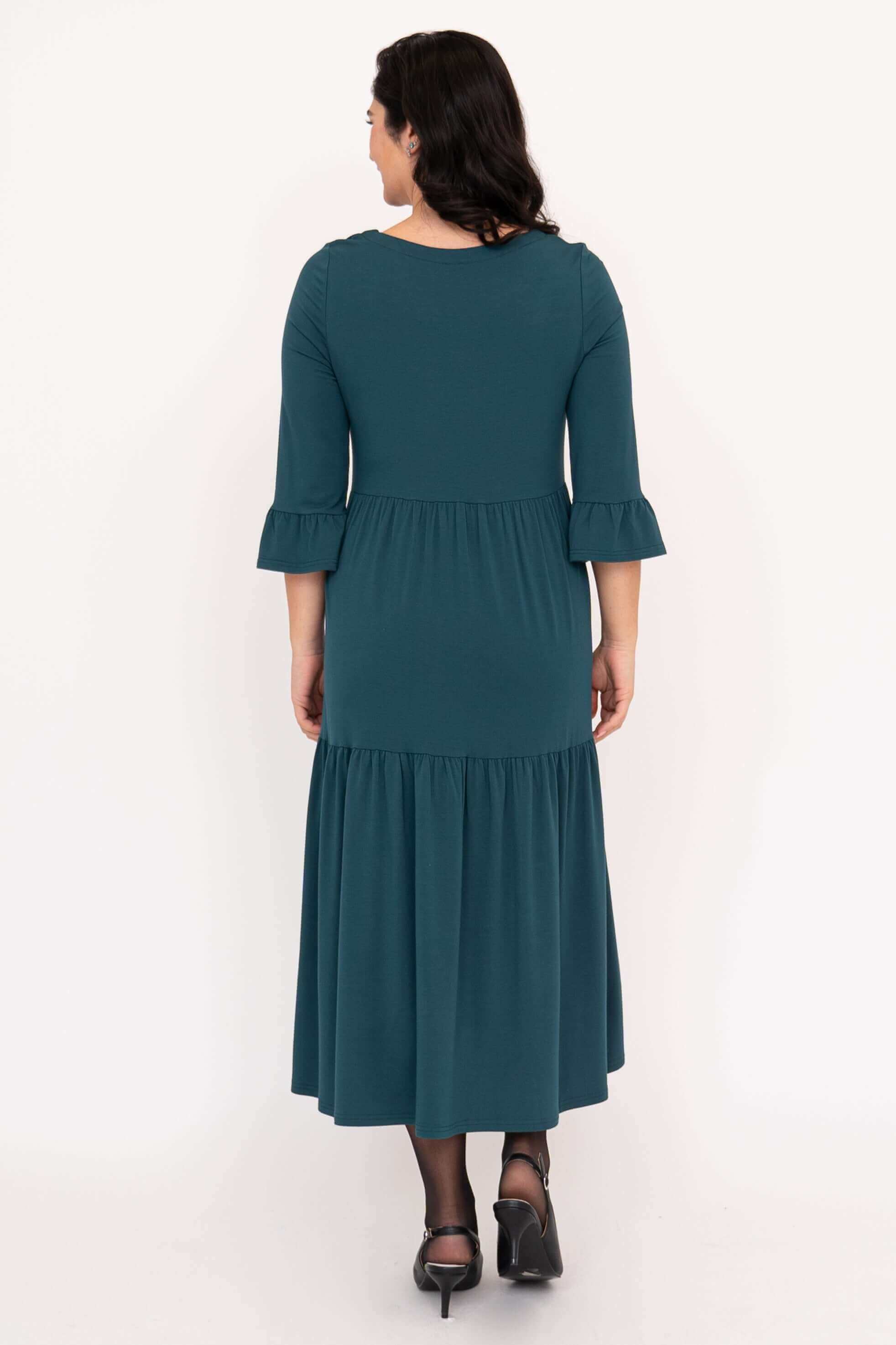 Bernadette Long Dress, Teal, French Terry - Image 8