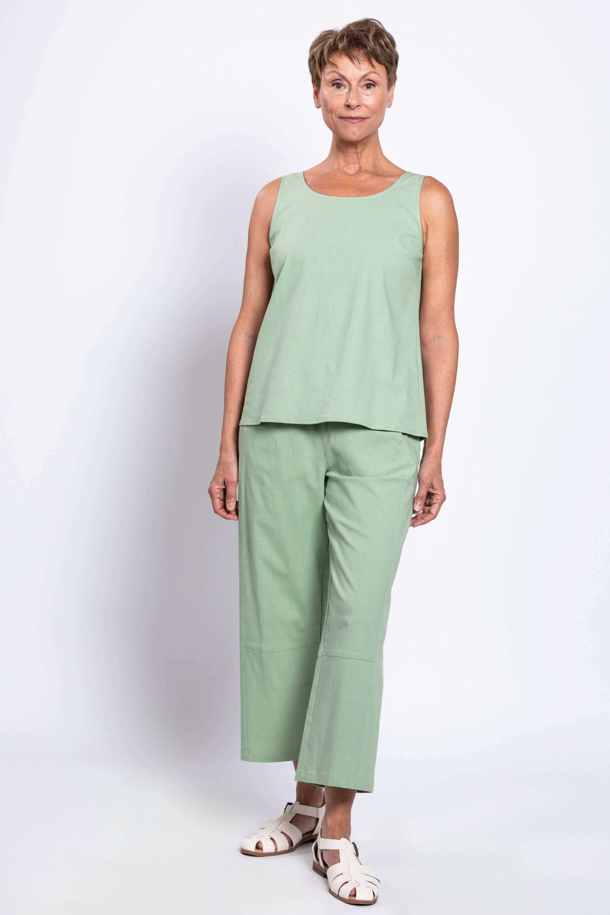 Boardwalk Pant, Sage, Linen Viscose - Image 3