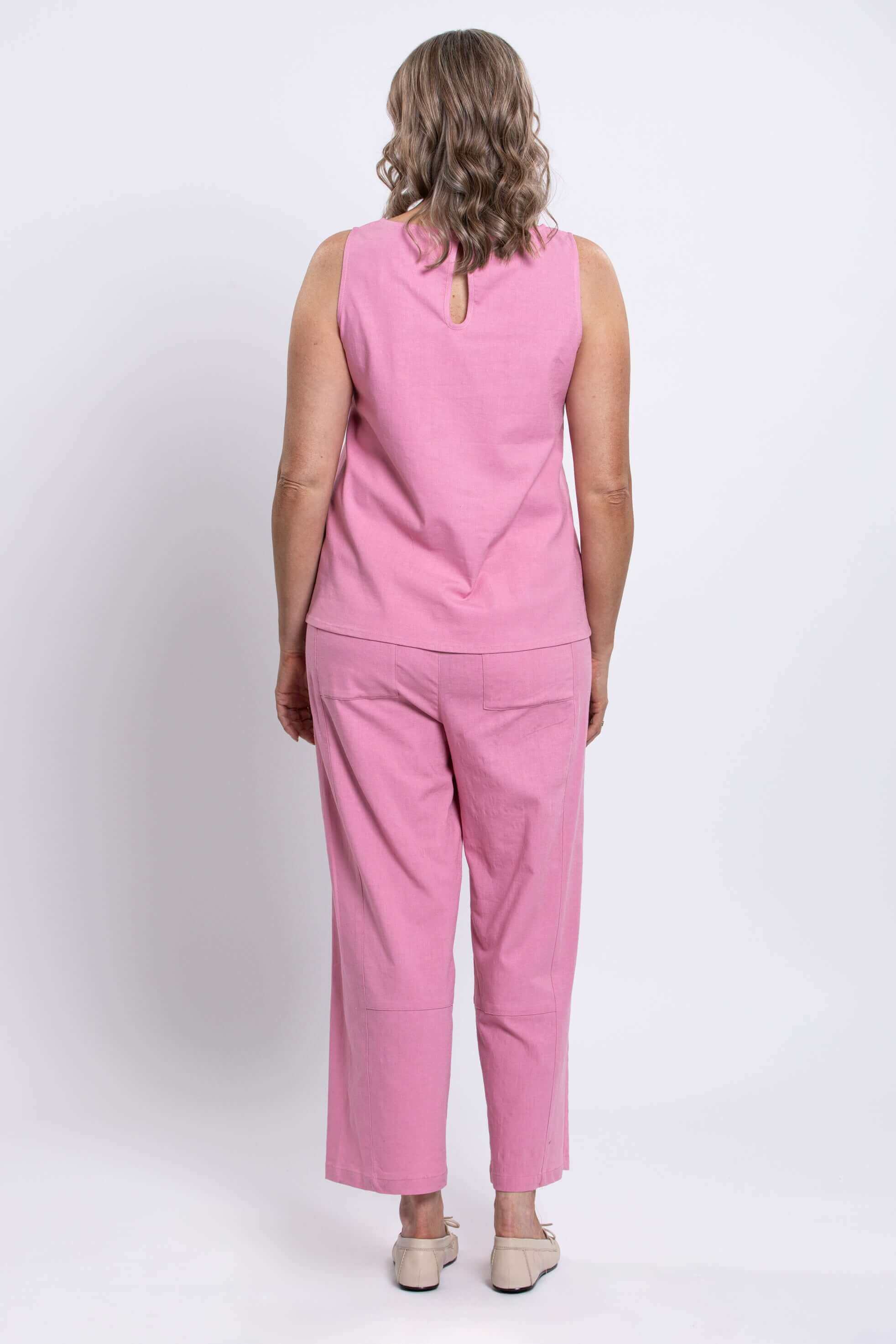 Boardwalk Pant, Soft Pink, Linen Viscose - Image 4