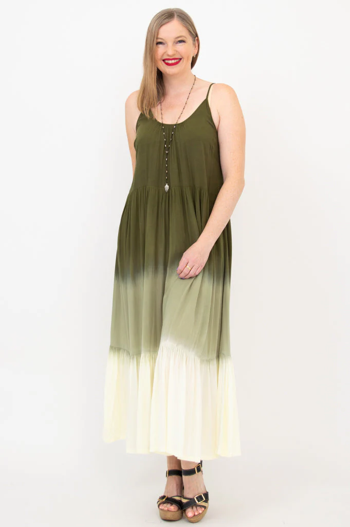 Boha Dress, Green Dip-Dye - Image 2