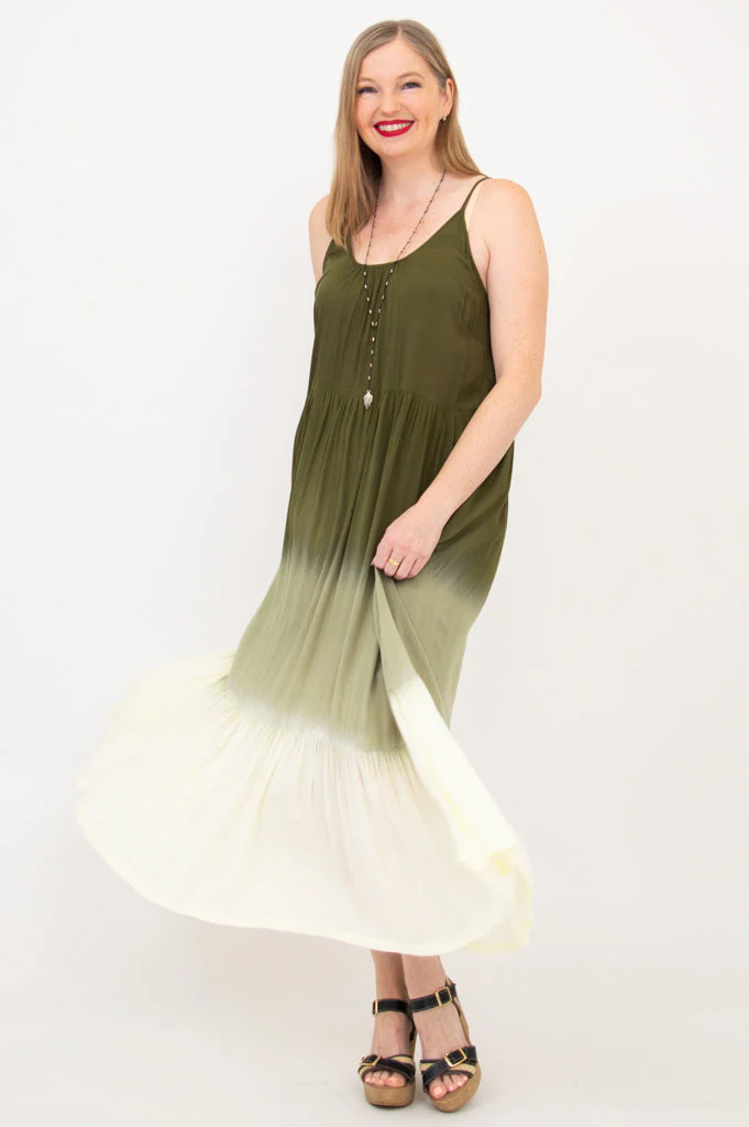 Boha Dress, Green Dip-Dye - Image 3