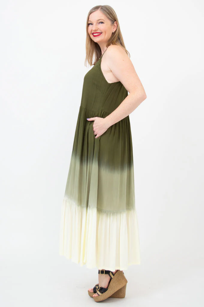 Boha Dress, Green Dip-Dye - Image 4
