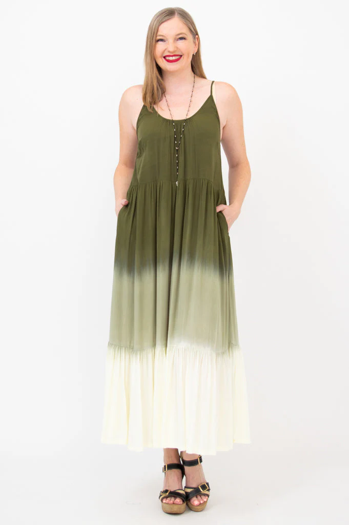 Boha Dress, Green Dip-Dye - Image 6