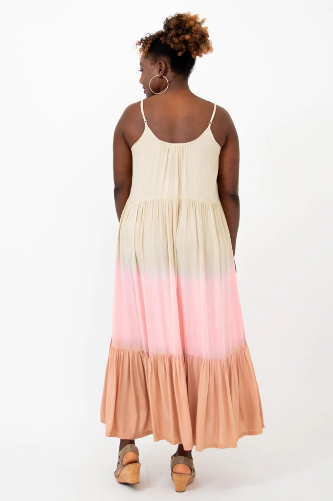Boha Dress, Tan Dip-Dye - Image 5