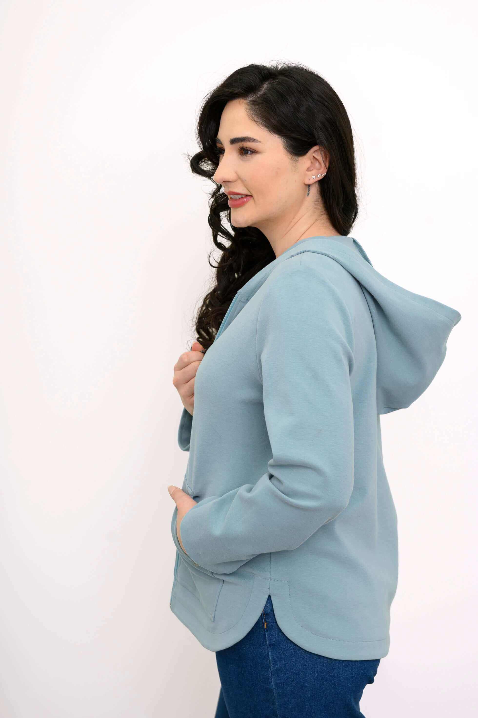 Bowen Jacket, Dusty Teal, Cotton - Image 2