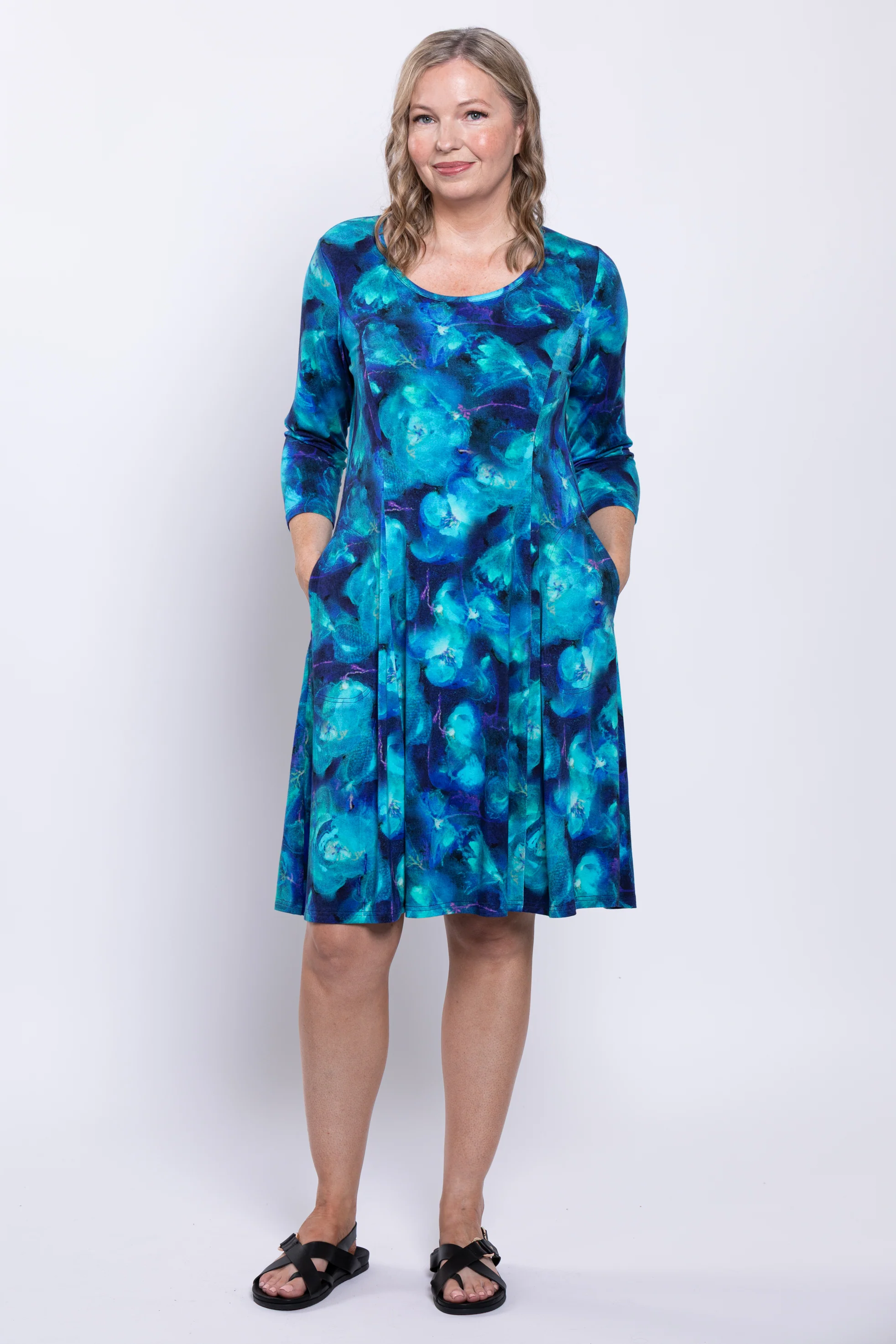 Callie 3/4 Dress, Ocean Reef, Bamboo - Image 2