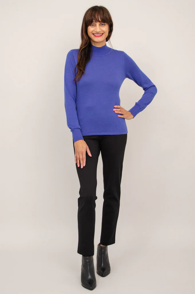 Cameron Sweater, Deep Blue, Bamboo Cotton - Final Sale - Image 3
