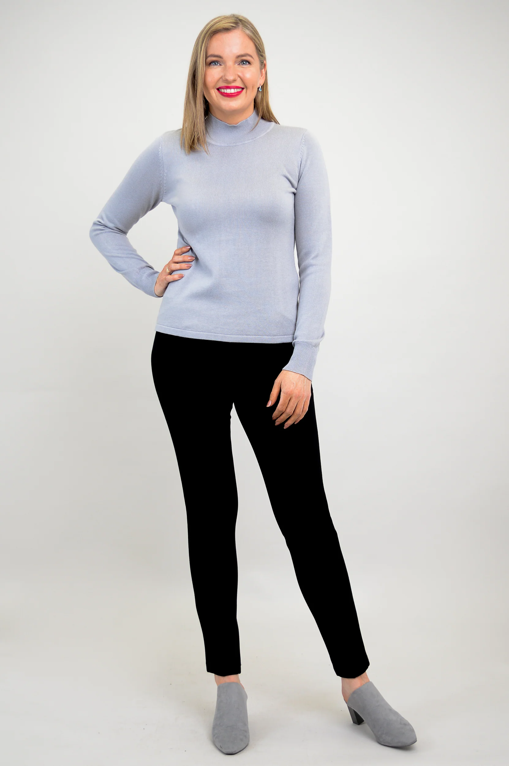 Cameron Sweater, Sleet Grey, Bamboo Cotton - Final Sale - Image 3