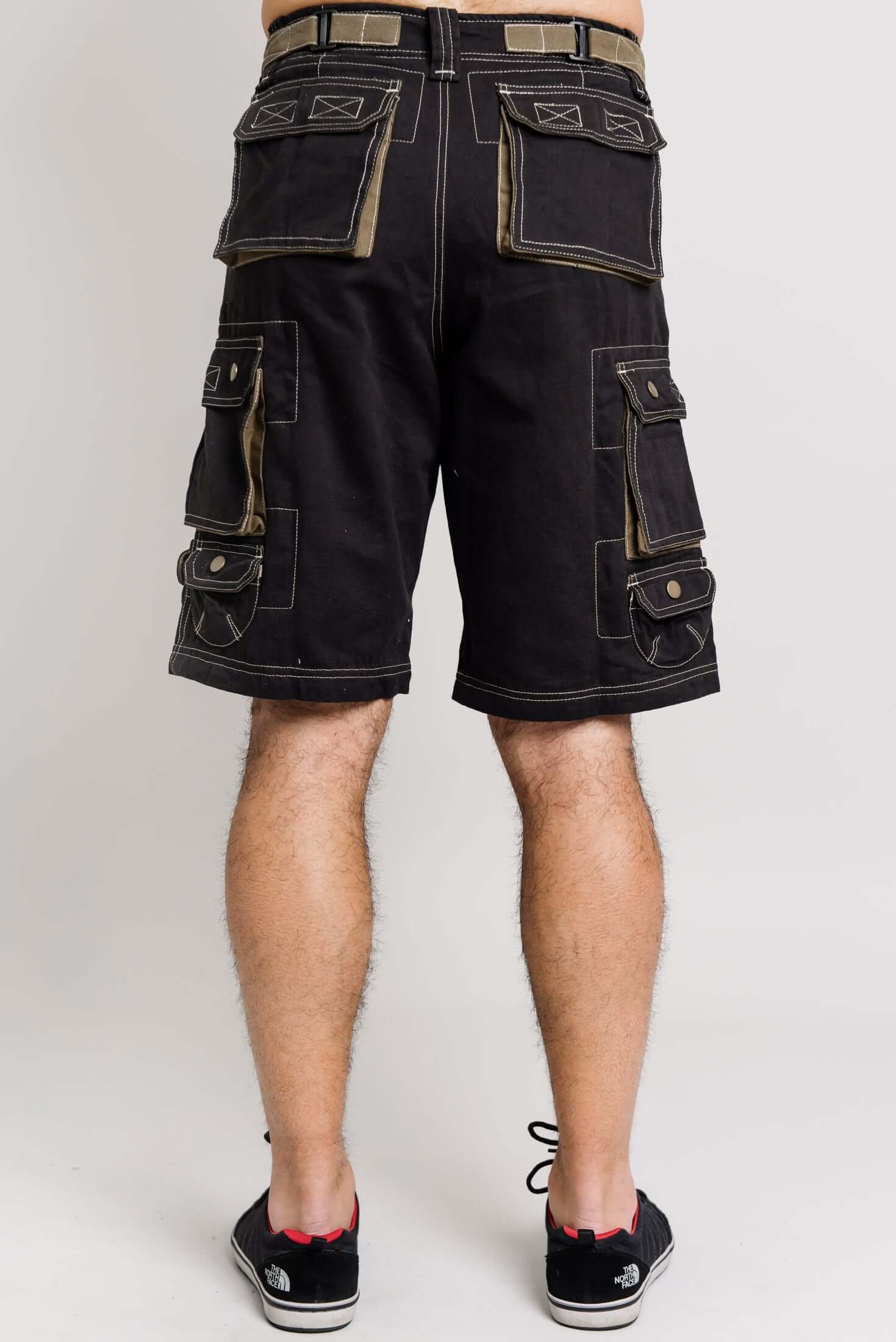 Cargo Shorts, Black, Cotton - Image 5