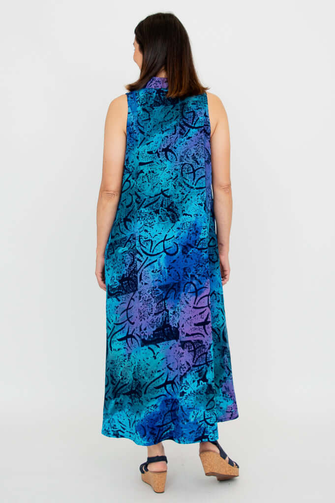 Cissy Dress, Aqua Batik - Image 4
