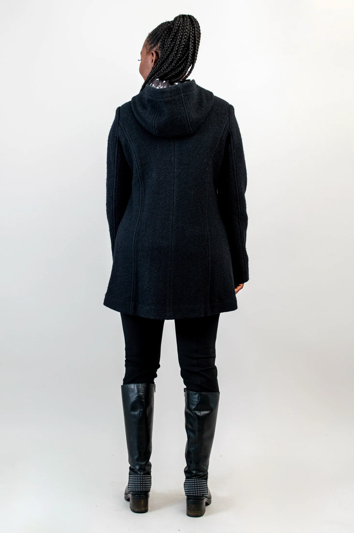 Catania Coat, Black, Boiled Wool - Image 10