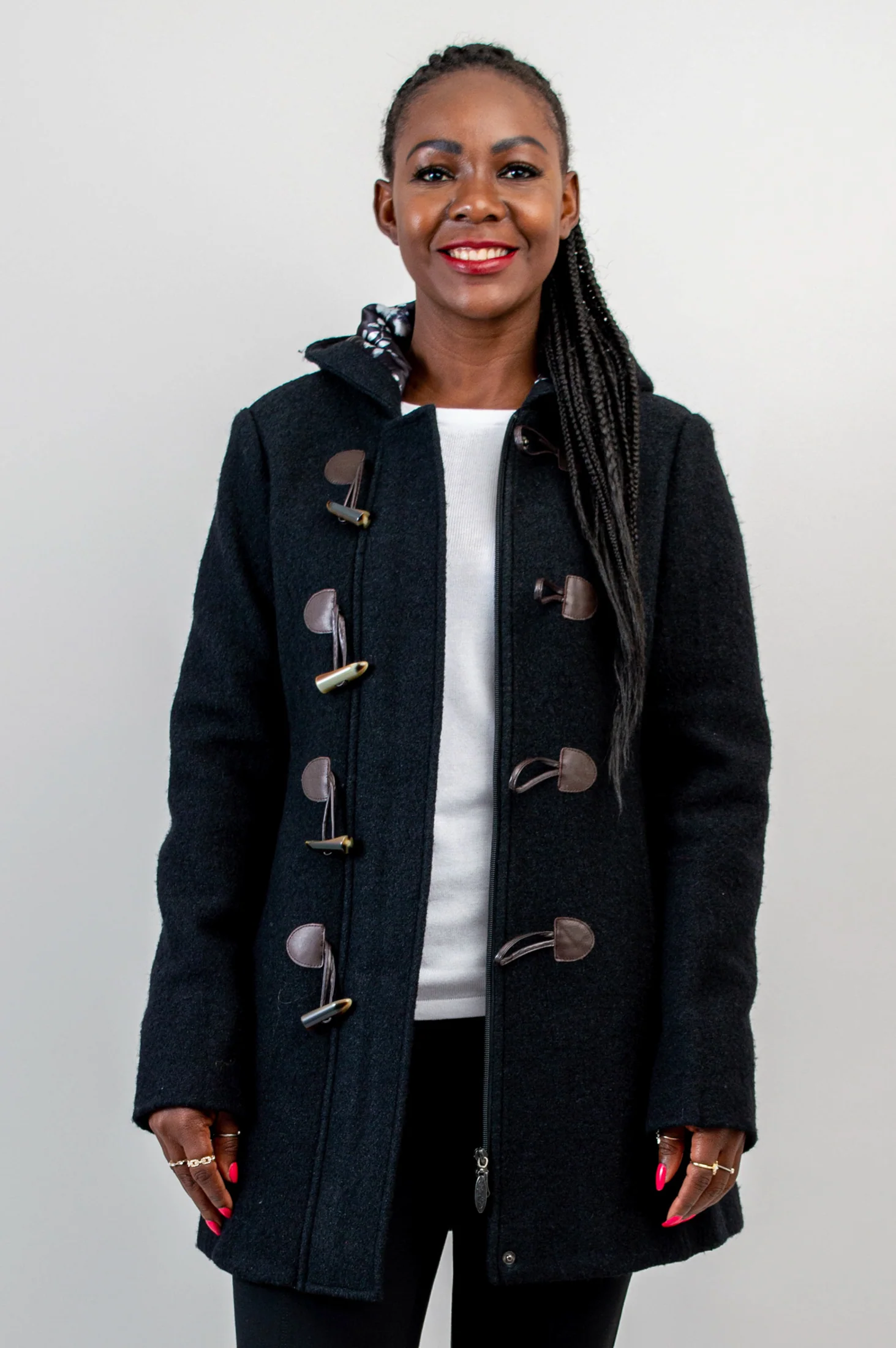 Catania Coat, Black, Boiled Wool - Image 3