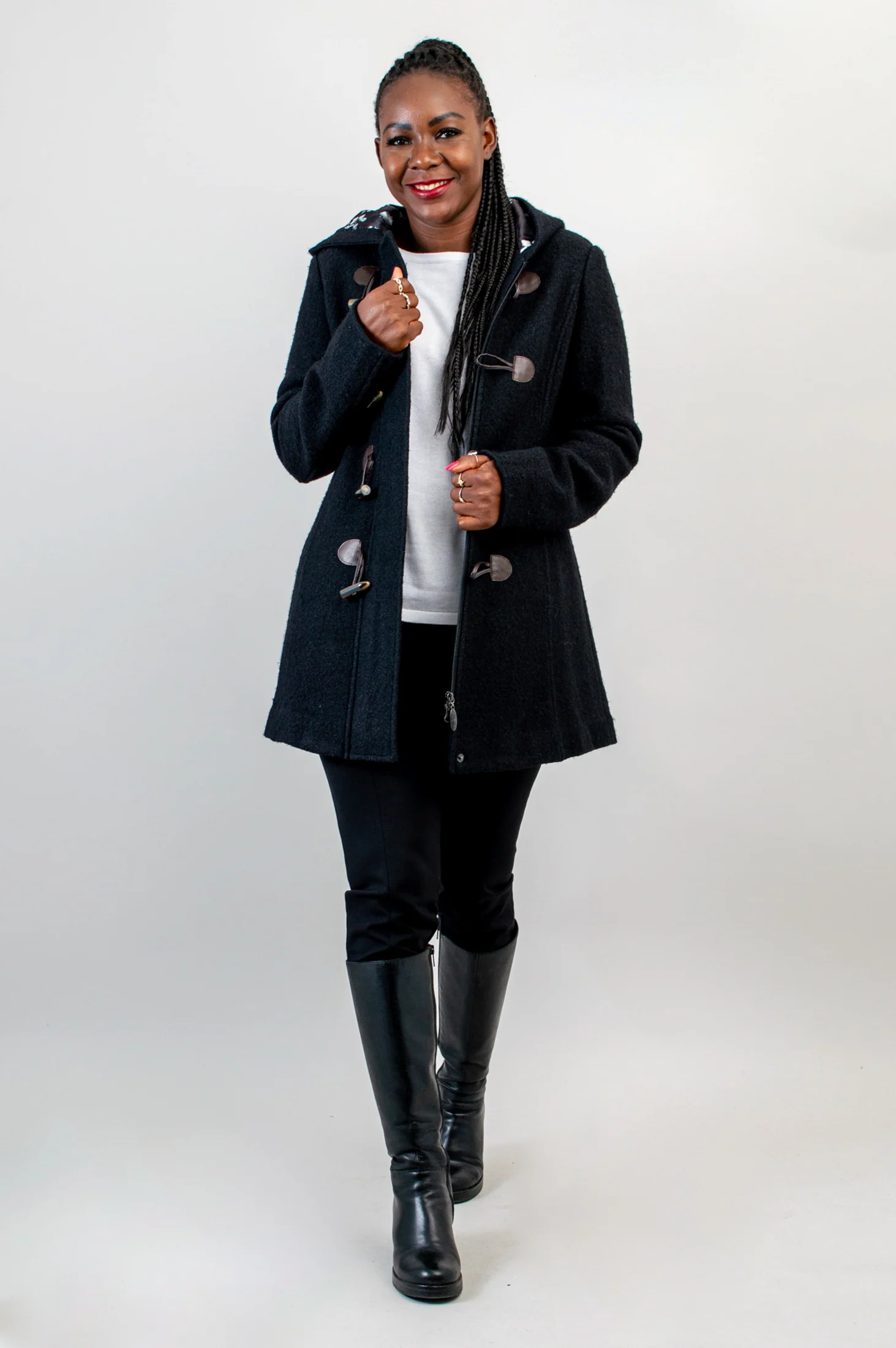 Catania Coat, Black, Boiled Wool - Image 5