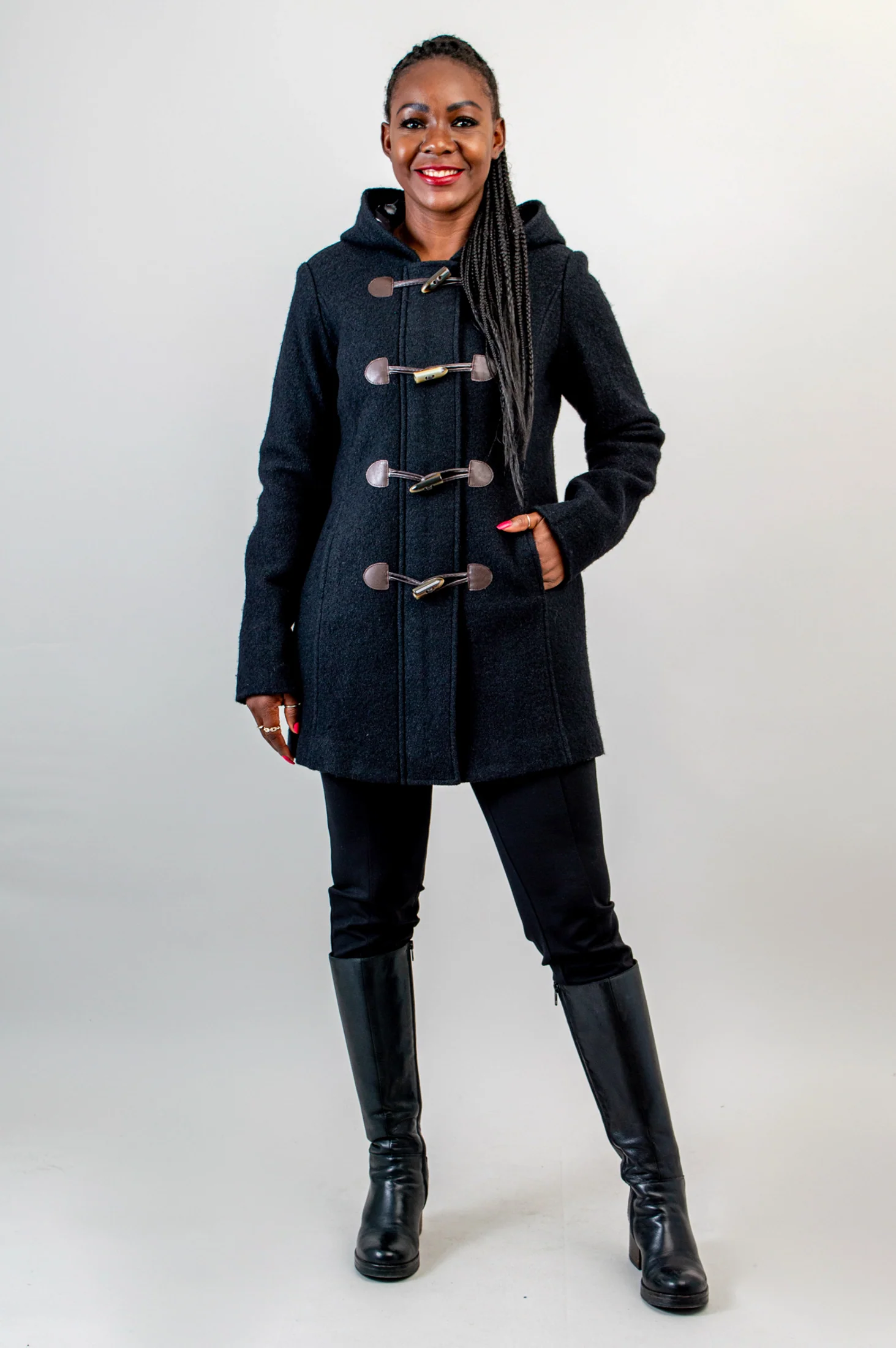 Catania Coat, Black, Boiled Wool - Image 6