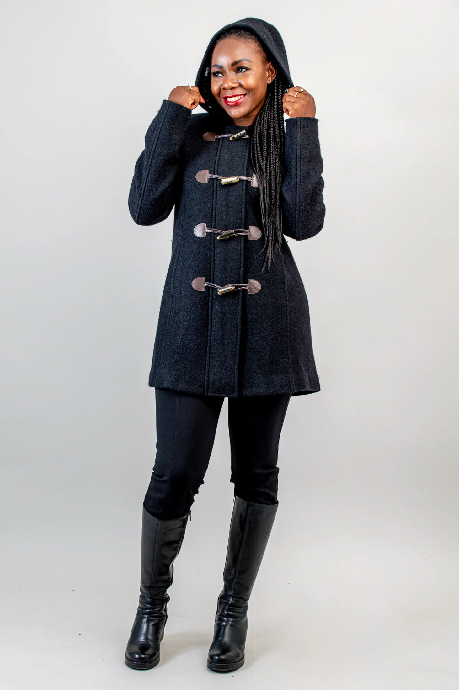 Catania Coat, Black, Boiled Wool - Image 7