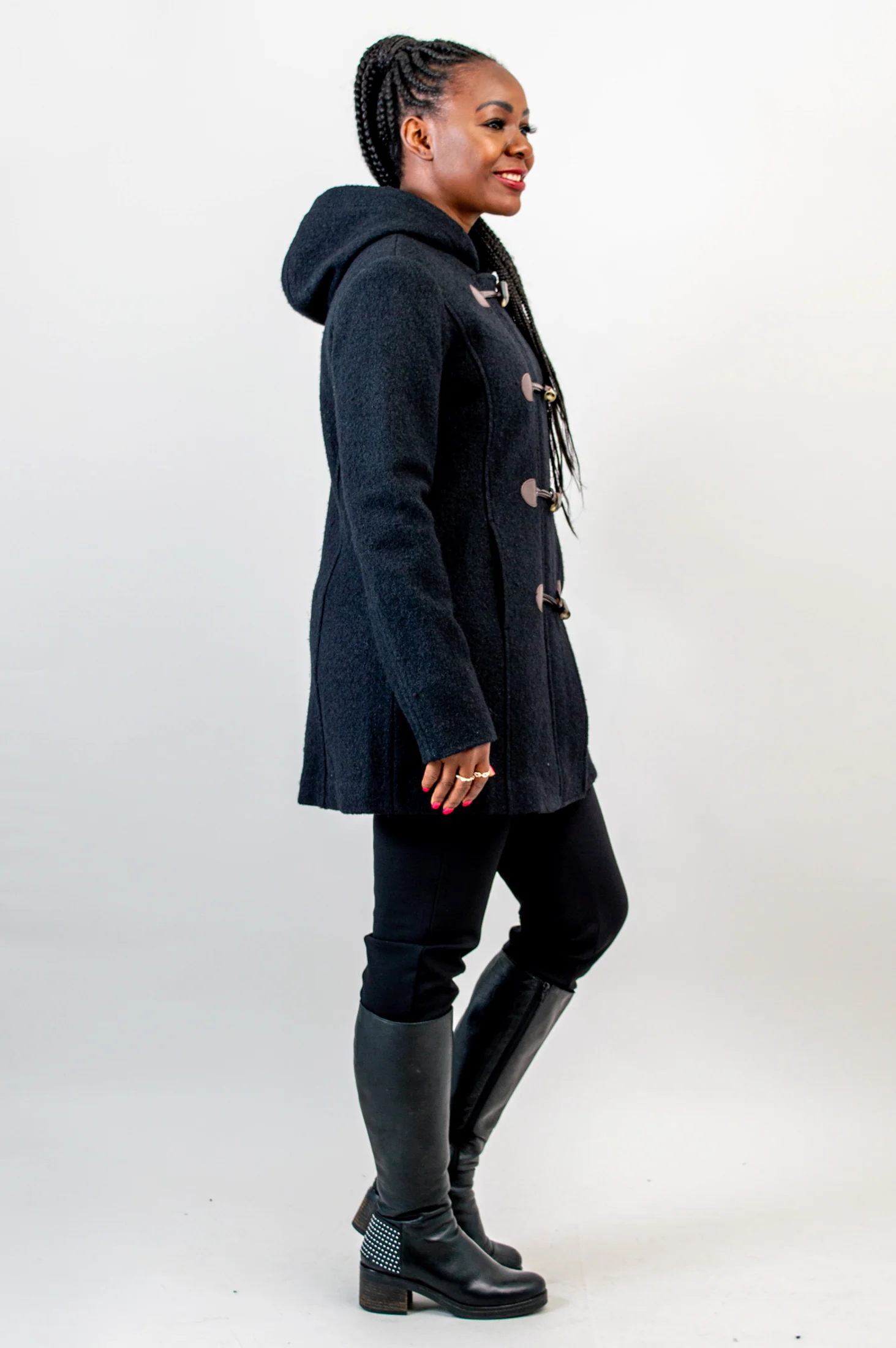 Catania Coat, Black, Boiled Wool - Image 9